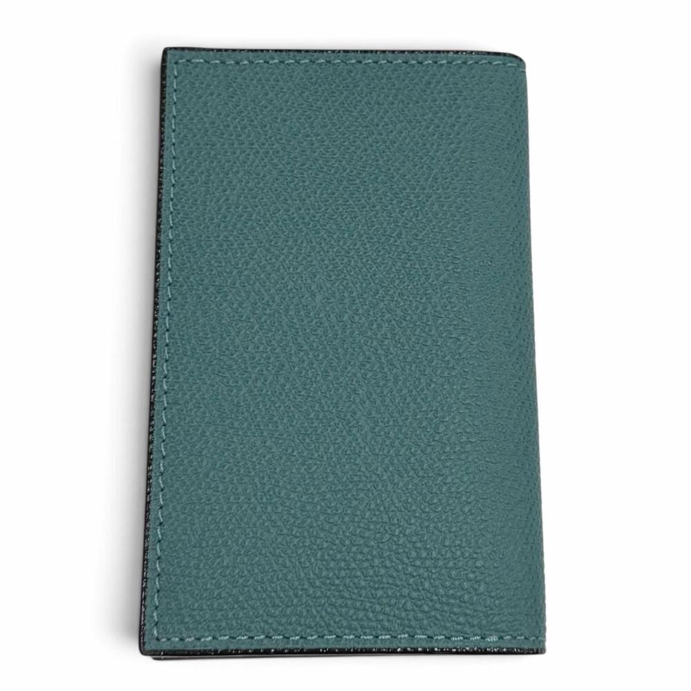Valextra V8L03 028 Business Card Case, Leather, Green, Made in Italy, Women's...